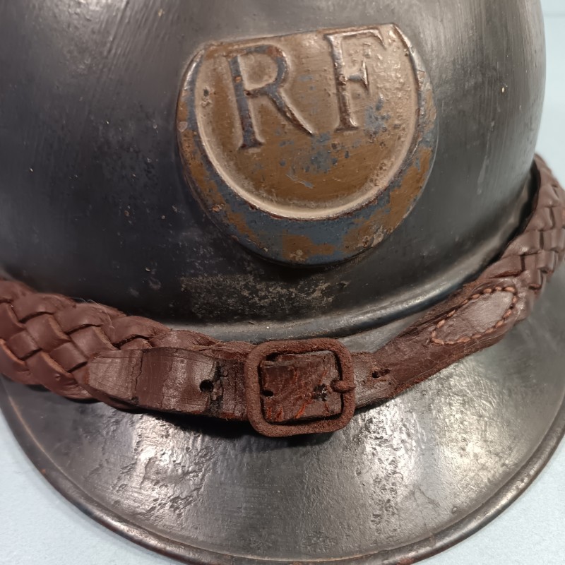 CASQUE ADRIAN MODELE 1915 OFFICIER DES TROUPES D'AFRIQUE TIRAILLEURS ET ZOUAVES COMPLET GUERRE 1914-1918